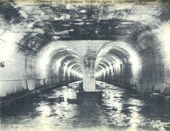 Subway Tunnel, with water sloshing