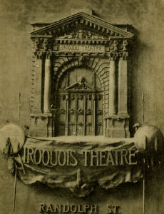 1903 USA two postcards deadly fire at Iroquois Theatre Chicago Illinois