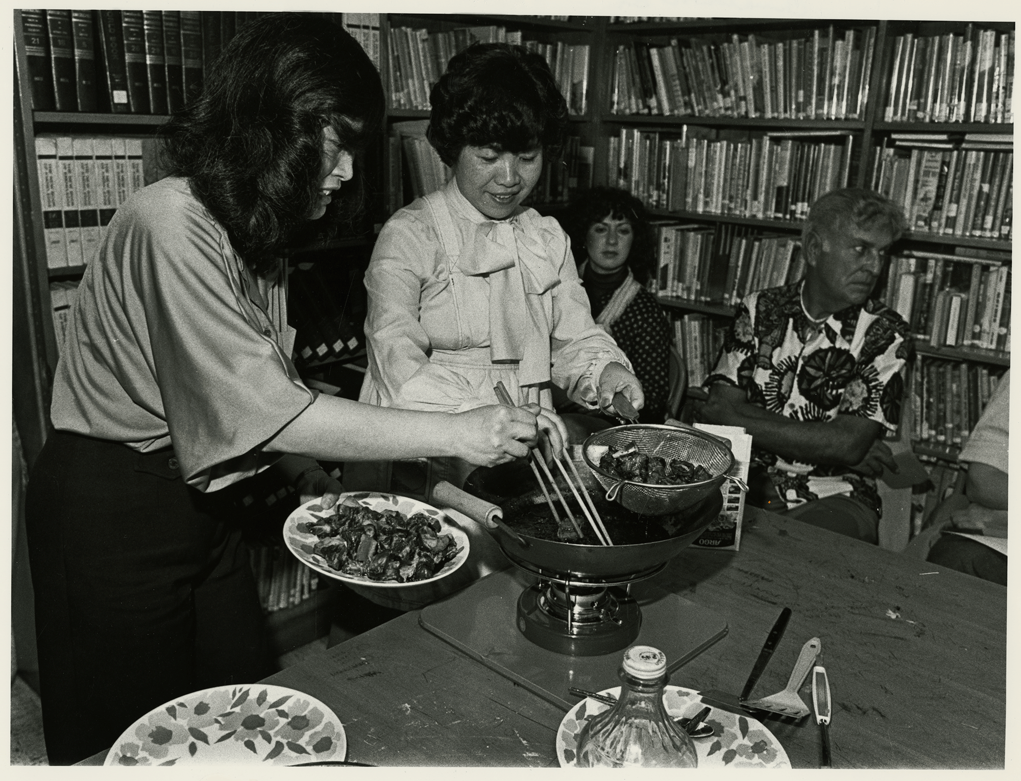 1979, Cooking demo at Chinatown Branch.