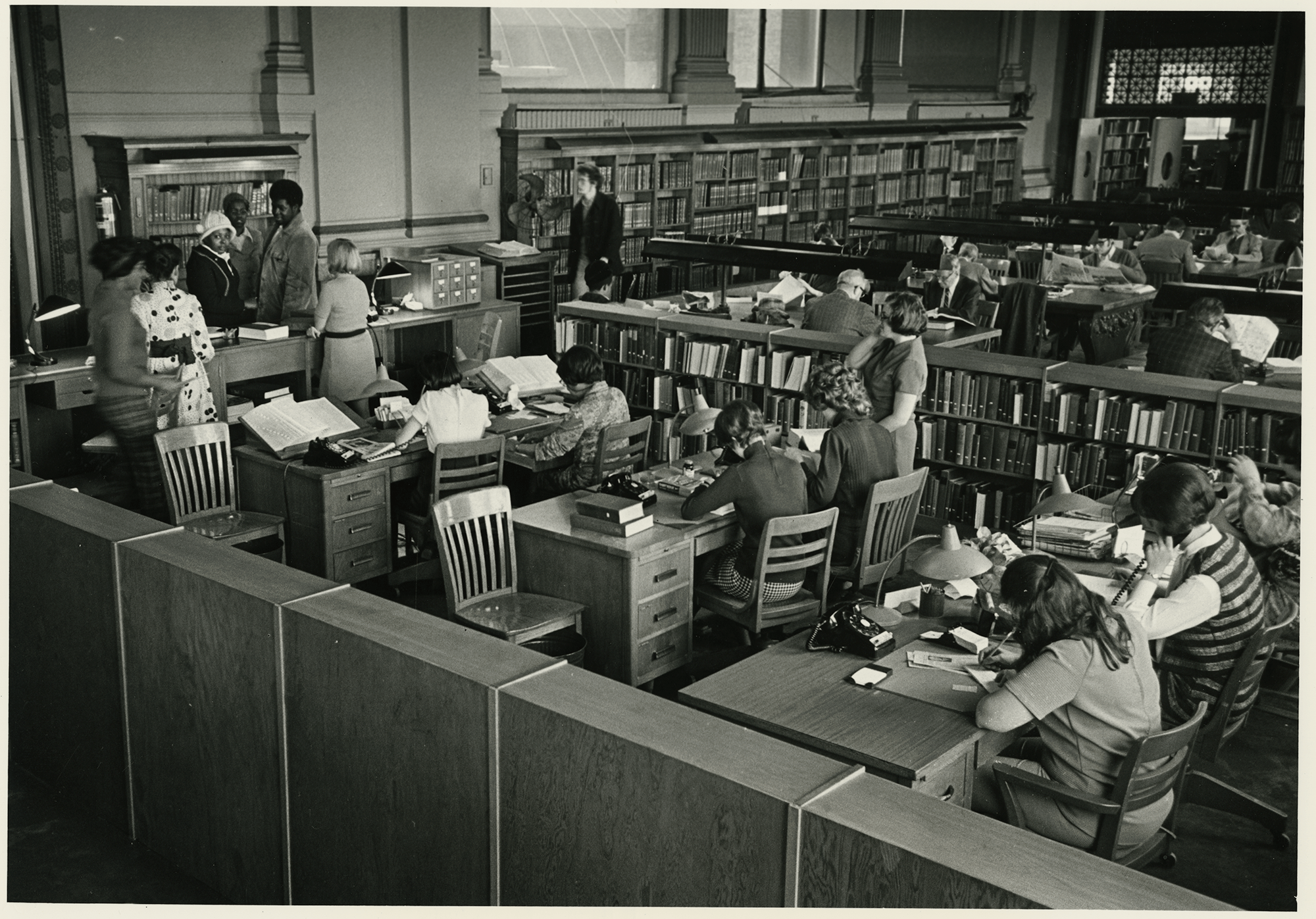Circa 1970, Central Library reference department.